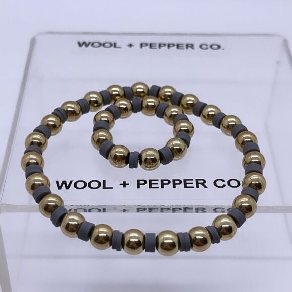 NWT Wool + Pepper Co. Gold & Gray Matching Set - Picture 1 of 4